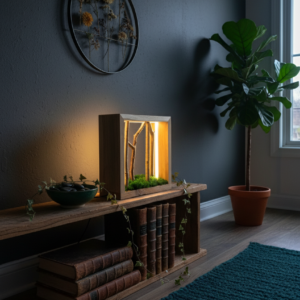Lampa kwadratowa las z mchem - obrazek 2