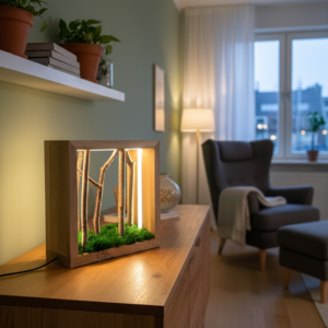 Lampa kwadratowa las z mchem - obrazek 5