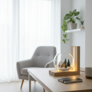 Lampa bukowa z kulą świąteczna - obrazek 3