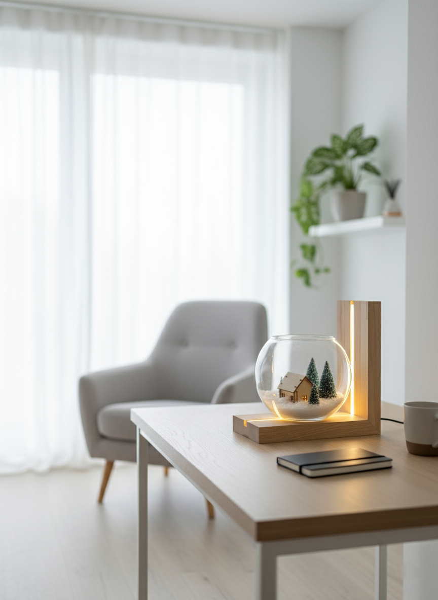 Lampa bukowa z kulą świąteczna - obrazek 3