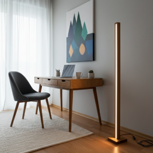 Lampa podłogowa dębowa słupek