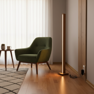 Lampa podłogowa dębowa słupek