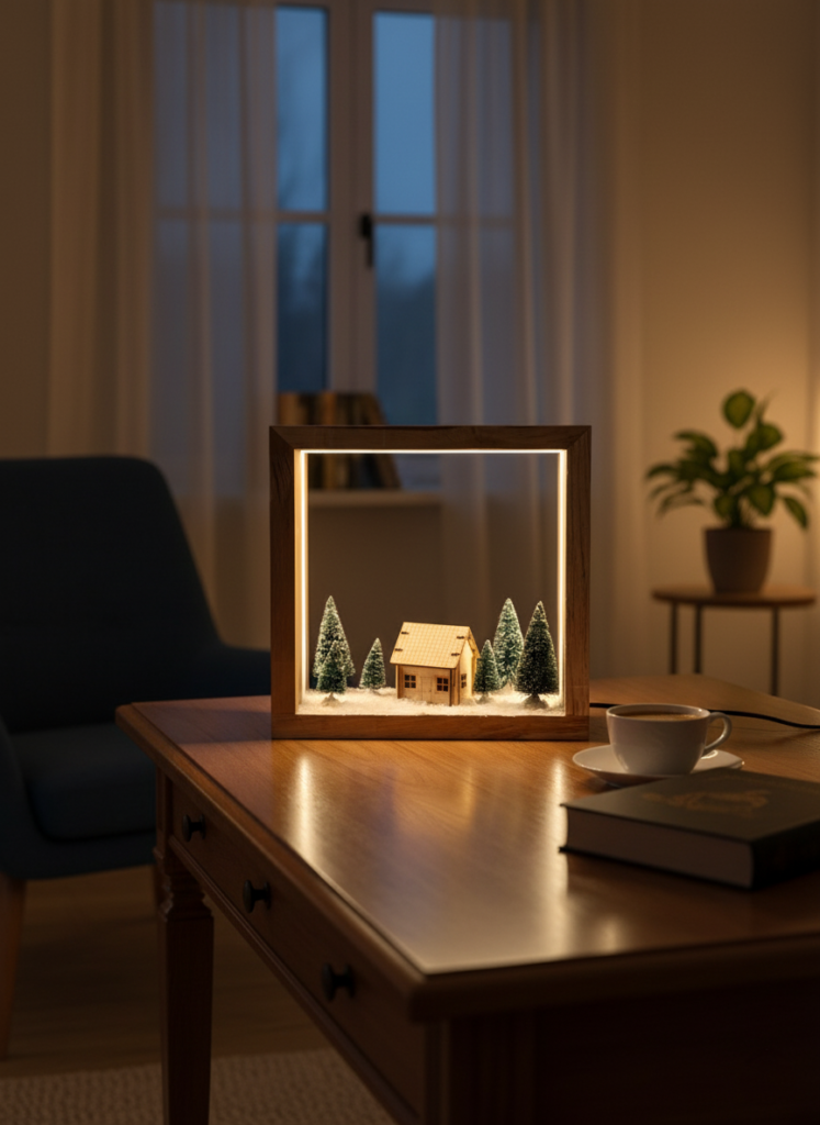 Lampa kwadrat wersja świąteczna