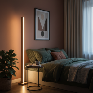 Lampa podłogowa dębowa słupek