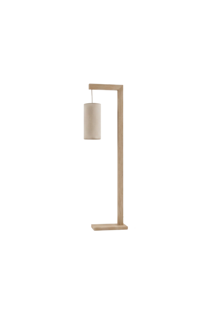 Podłgowa dębowa lampa z abażurem