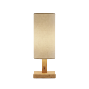 Lampa nocna dębowa z kloszem walec