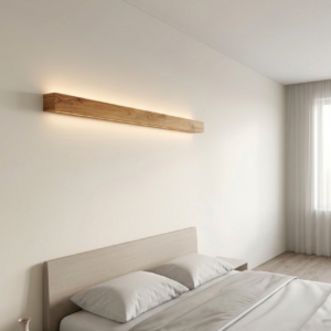 Liniowa lampa ścienna dębowa - obrazek 3