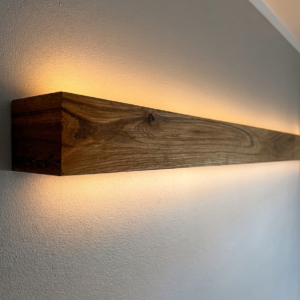 Liniowa lampa ścienna dębowa - obrazek 2